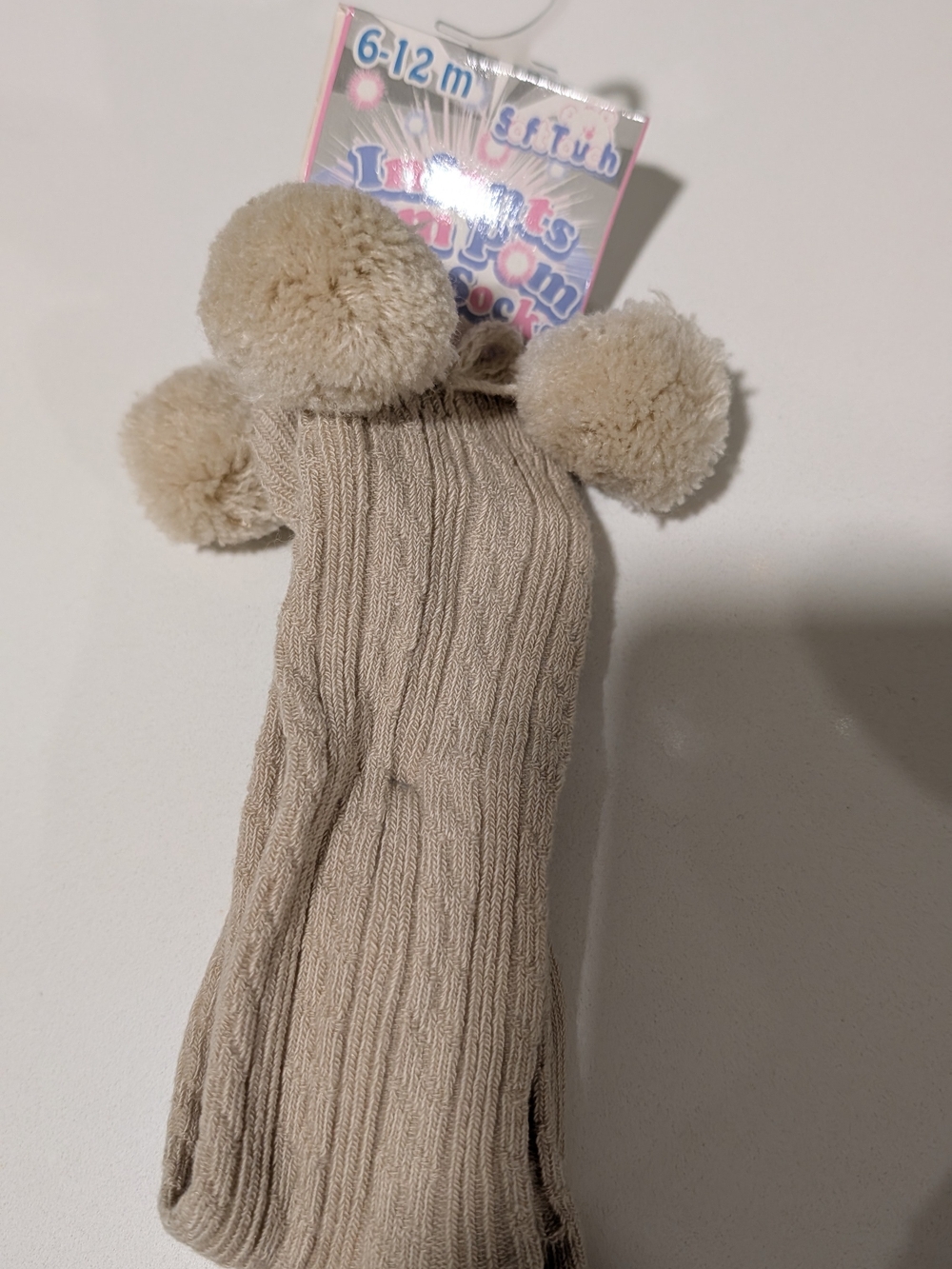Kids Pom Pom Socks - Cream